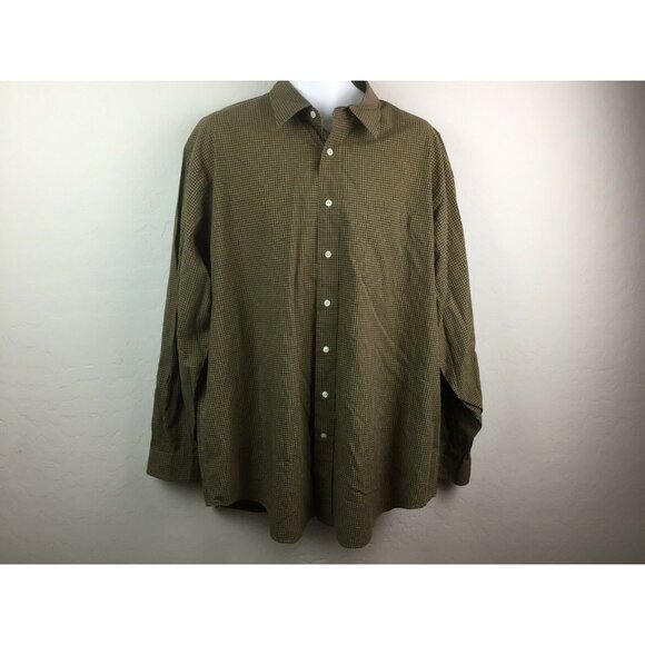 Daniel Cremieux Collection Mens Plaid Button Shirt Brown Green Size XL - Picture 2 of 9